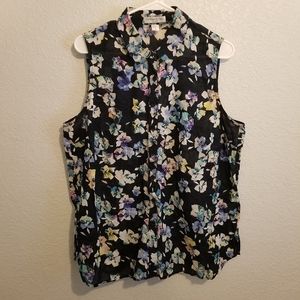 Coldwater Creek Sleeveless Button Down Top